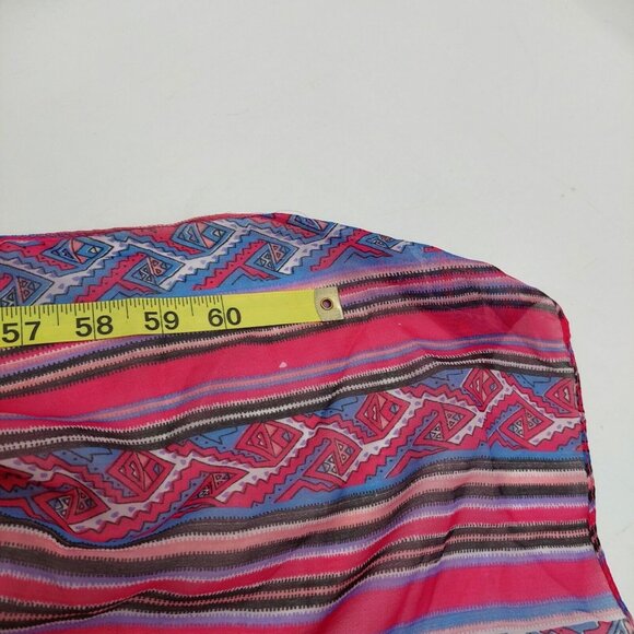 Liz Sinclair Oblong Scarf Multicolor Pink Western Made In India Rayon 10x62 - Picture 5 of 8
